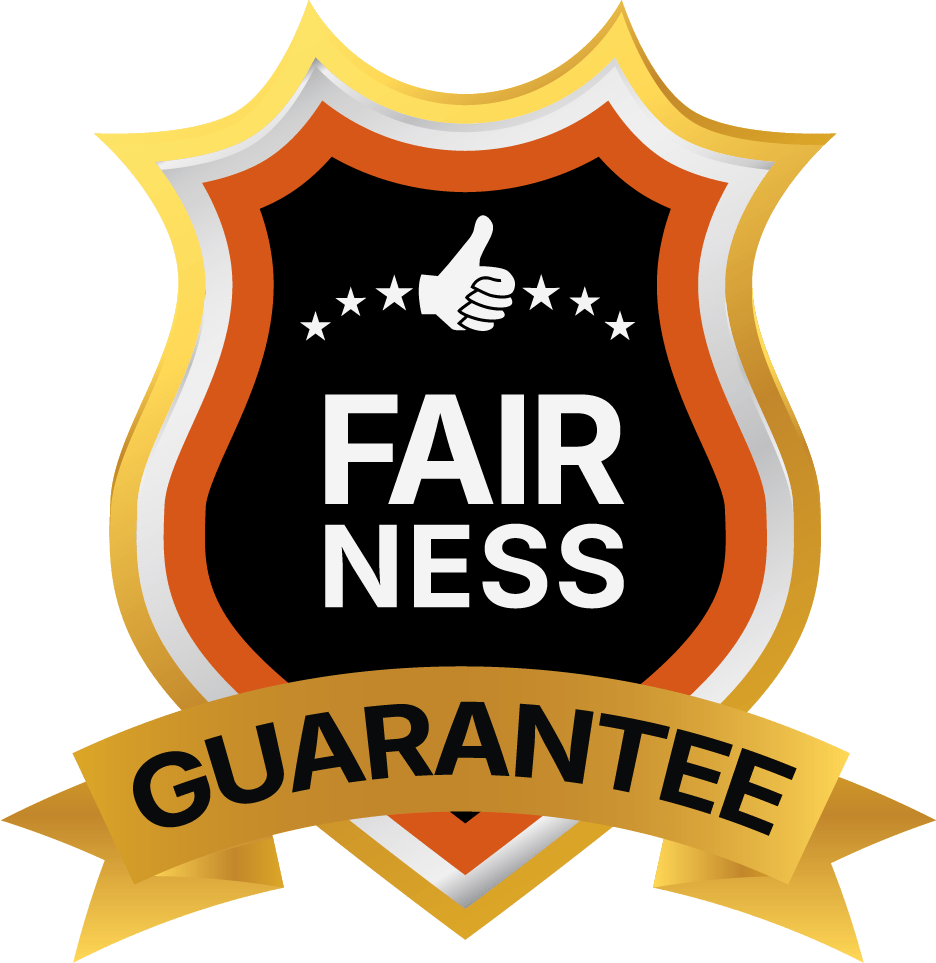Fairness policy and refund guarantee badge